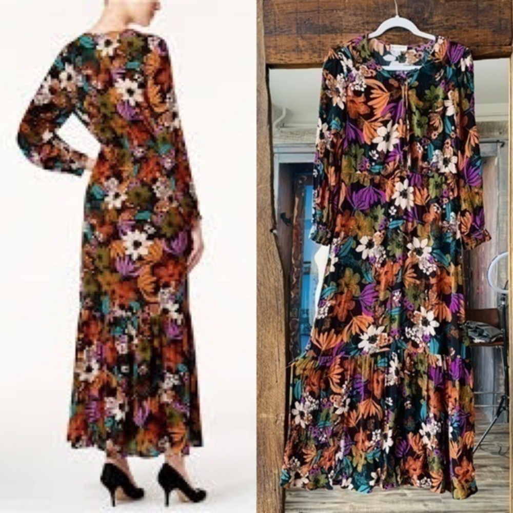 Vintage floral maxi dress size 6